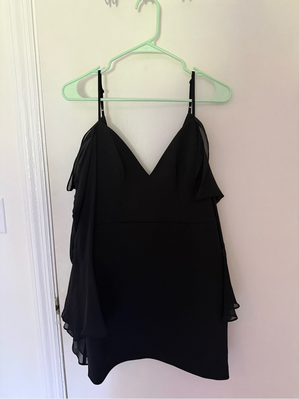 BCBGMaxAzria Black V-Neck Spaghetti Strap Mini Dress